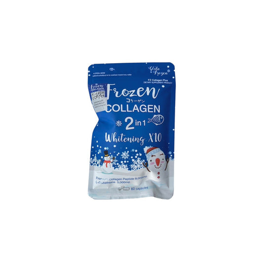 Frozen Collagen 2in1 WhiteningX10 Premium Collagen Peptide & Glutathione, 60 Capsules